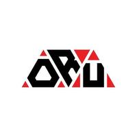 design del logo della lettera triangolare oru con forma triangolare. monogramma del design del logo del triangolo oru. modello di logo vettoriale triangolo oru con colore rosso. logo triangolare oru logo semplice, elegante e lussuoso. oru