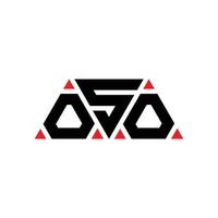 oso triangolo lettera logo design con forma triangolare. monogramma di design del logo del triangolo oso. modello di logo vettoriale triangolo oso con colore rosso. logo triangolare oso logo semplice, elegante e lussuoso. oso