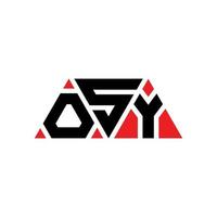 osy triangolo lettera logo design con forma triangolare. monogramma osy triangolo logo design. modello di logo vettoriale triangolo osy con colore rosso. logo triangolare osy logo semplice, elegante e lussuoso. osy