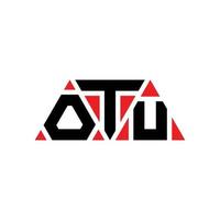 design del logo della lettera del triangolo otu con forma triangolare. otu triangolo logo design monogramma. modello di logo vettoriale triangolo otu con colore rosso. otu logo triangolare logo semplice, elegante e lussuoso. otu