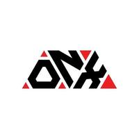 design del logo della lettera triangolare onx con forma triangolare. monogramma del design del logo del triangolo onx. modello di logo vettoriale triangolo onx con colore rosso. logo triangolare onx logo semplice, elegante e lussuoso. onx