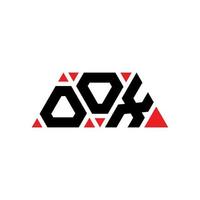 design del logo della lettera del triangolo oox con forma triangolare. monogramma di design del logo del triangolo di bue. modello di logo vettoriale triangolo oox con colore rosso. logo triangolare oox logo semplice, elegante e lussuoso. bue