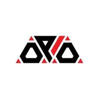 opo triangolo lettera logo design con forma triangolare. monogramma opo triangolo logo design. modello di logo vettoriale triangolo opo con colore rosso. opo logo triangolare logo semplice, elegante e lussuoso. op