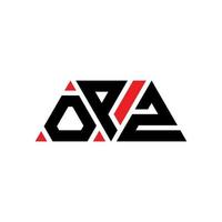 design del logo della lettera del triangolo opz con forma triangolare. monogramma opz triangolo logo design. modello di logo vettoriale triangolo opz con colore rosso. opz logo triangolare logo semplice, elegante e lussuoso. opz