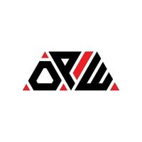 design del logo della lettera triangolare opw con forma triangolare. monogramma di design del logo del triangolo opw. modello di logo vettoriale triangolo opw con colore rosso. opw logo triangolare logo semplice, elegante e lussuoso. opw