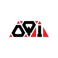 oqi triangolo lettera logo design con forma triangolare. oqi triangolo logo design monogramma. modello di logo vettoriale triangolo oqi con colore rosso. oqi logo triangolare logo semplice, elegante e lussuoso. oqi