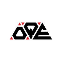 design del logo della lettera del triangolo oqe con forma triangolare. oqe triangolo logo design monogramma. modello di logo vettoriale triangolo oqe con colore rosso. oqe logo triangolare logo semplice, elegante e lussuoso. oqe