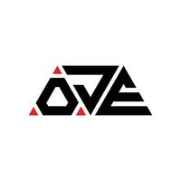 oje triangolo lettera logo design con forma triangolare. oje triangolo logo design monogramma. modello di logo vettoriale triangolo oje con colore rosso. oje logo triangolare logo semplice, elegante e lussuoso. oie