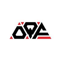 design del logo della lettera triangolare oqf con forma triangolare. oqf triangolo logo design monogramma. modello di logo vettoriale triangolo oqf con colore rosso. oqf logo triangolare logo semplice, elegante e lussuoso. oqf