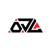 design del logo della lettera del triangolo ojl con forma triangolare. ojl triangolo logo design monogramma. modello di logo vettoriale triangolo ojl con colore rosso. ojl logo triangolare logo semplice, elegante e lussuoso. gu