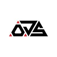 ojs triangolo logo lettera design con forma triangolare. ojs triangolo logo design monogramma. modello di logo vettoriale triangolo ojs con colore rosso. ojs logo triangolare logo semplice, elegante e lussuoso. gu