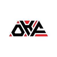 design del logo della lettera del triangolo okf con forma triangolare. monogramma di design del logo del triangolo okf. modello di logo vettoriale triangolo okf con colore rosso. logo triangolare okf logo semplice, elegante e lussuoso. okf