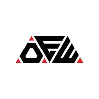 design del logo della lettera triangolare oew con forma triangolare. monogramma di design del logo del triangolo oew. modello di logo vettoriale triangolo oew con colore rosso. oew logo triangolare logo semplice, elegante e lussuoso. oow