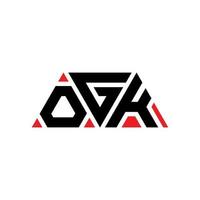 design del logo della lettera del triangolo ogk con forma triangolare. monogramma di design del logo del triangolo ogk. modello di logo vettoriale triangolo ogk con colore rosso. logo triangolare ogk logo semplice, elegante e lussuoso. ok