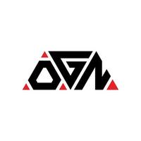 design del logo della lettera del triangolo ogn con forma triangolare. monogramma di design del logo del triangolo ogn. modello di logo vettoriale triangolo ogn con colore rosso. logo triangolare ogn logo semplice, elegante e lussuoso. ogn