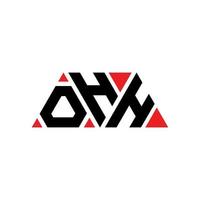 design del logo della lettera triangolare ohh con forma triangolare. monogramma di design del logo del triangolo ohh. modello di logo vettoriale triangolo ohh con colore rosso. ohh logo triangolare logo semplice, elegante e lussuoso. ohh