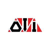 oii triangolo lettera logo design con forma triangolare. oii triangolo logo design monogramma. modello di logo vettoriale triangolo oii con colore rosso. oii logo triangolare logo semplice, elegante e lussuoso. oii