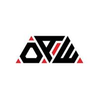 design del logo della lettera triangolo oaw con forma triangolare. monogramma di design con logo triangolo oaw. modello di logo vettoriale triangolo oaw con colore rosso. logo triangolare oaw logo semplice, elegante e lussuoso. oow