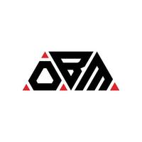 design del logo della lettera triangolo obm con forma triangolare. monogramma design logo triangolo obm. modello di logo vettoriale triangolo obm con colore rosso. obm logo triangolare logo semplice, elegante e lussuoso. ob