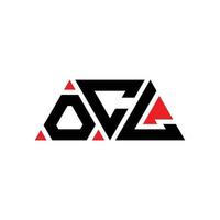 design del logo della lettera del triangolo ocl con forma triangolare. monogramma di design del logo del triangolo ocl. modello di logo vettoriale triangolo ocl con colore rosso. ocl logo triangolare logo semplice, elegante e lussuoso. ocl