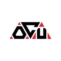 ocu triangolo lettera logo design con forma triangolare. ocu triangolo logo design monogramma. modello di logo vettoriale triangolo ocu con colore rosso. ocu logo triangolare logo semplice, elegante e lussuoso. ocu