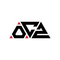 design del logo della lettera del triangolo ocz con forma triangolare. monogramma di design del logo del triangolo ocz. modello di logo vettoriale triangolo ocz con colore rosso. ocz logo triangolare logo semplice, elegante e lussuoso. ocz