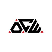 design del logo della lettera del triangolo ocw con forma triangolare. monogramma di design del logo del triangolo ocw. modello di logo vettoriale triangolo ocw con colore rosso. ocw logo triangolare logo semplice, elegante e lussuoso. ahi