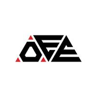 design del logo della lettera del triangolo oee con forma triangolare. monogramma di design del logo del triangolo oee. modello di logo vettoriale triangolo oee con colore rosso. oee logo triangolare logo semplice, elegante e lussuoso. oee