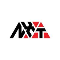 design del logo della lettera triangolare nxt con forma triangolare. monogramma di design del logo del triangolo nxt. modello di logo vettoriale triangolo nxt con colore rosso. logo triangolare nxt logo semplice, elegante e lussuoso. avanti