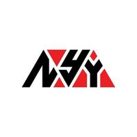 design del logo della lettera triangolo nyy con forma triangolare. nyy triangolo logo design monogramma. modello di logo vettoriale triangolo nyy con colore rosso. logo triangolare nyy logo semplice, elegante e lussuoso. nyy
