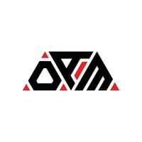 oam triangolo lettera logo design con forma triangolare. monogramma oam triangolo logo design. modello di logo vettoriale triangolo oam con colore rosso. logo triangolare oam logo semplice, elegante e lussuoso. oam