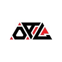 design del logo della lettera del triangolo oal con forma triangolare. monogramma di design con logo triangolo oal. modello di logo vettoriale triangolo oal con colore rosso. logo triangolare oal logo semplice, elegante e lussuoso. oal