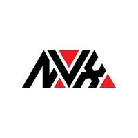 design del logo della lettera triangolare nvx con forma triangolare. monogramma di design del logo del triangolo nvx. modello di logo vettoriale triangolo nvx con colore rosso. logo triangolare nvx logo semplice, elegante e lussuoso. nvx