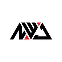design del logo della lettera del triangolo nwj con forma triangolare. monogramma di design del logo del triangolo nwj. modello di logo vettoriale triangolo nwj con colore rosso. logo triangolare nwj logo semplice, elegante e lussuoso. nwj