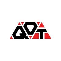 qot triangolo lettera logo design con forma triangolare. qot triangolo logo design monogramma. modello di logo vettoriale triangolo qot con colore rosso. qot logo triangolare logo semplice, elegante e lussuoso. qt