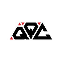 design del logo della lettera triangolare qqc con forma triangolare. qqc triangolo logo design monogramma. modello di logo vettoriale triangolo qqc con colore rosso. logo triangolare qqc logo semplice, elegante e lussuoso. qqc