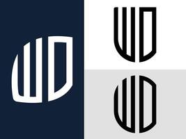 pacchetto creativo di lettere iniziali wo logo design. vettore