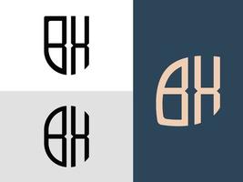 pacchetto di design del logo bx di lettere iniziali creative. vettore