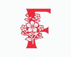 mona fiore iniziale lettere f logo design. vettore