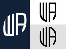 pacchetto creativo di lettere iniziali wr logo design. vettore