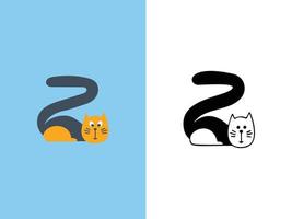 disegni del logo della lettera z dei gatti carini. vettore