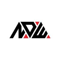 design del logo della lettera triangolare ndw con forma triangolare. monogramma di design del logo del triangolo ndw. modello di logo vettoriale triangolo ndw con colore rosso. ndw logo triangolare logo semplice, elegante e lussuoso. ndw