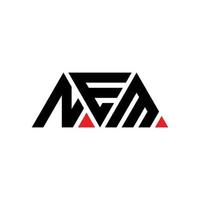 design del logo della lettera triangolare nem con forma triangolare. nem triangolo logo design monogramma. modello di logo vettoriale triangolo nem con colore rosso. nem logo triangolare logo semplice, elegante e lussuoso. nem