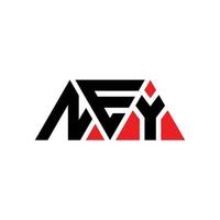 design del logo della lettera triangolo ney con forma triangolare. monogramma di design del logo del triangolo ney. modello di logo vettoriale triangolo ney con colore rosso. logo triangolare ney logo semplice, elegante e lussuoso. ney