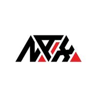 design del logo della lettera del triangolo nax con forma triangolare. monogramma di design del logo del triangolo nax. modello di logo vettoriale triangolo nax con colore rosso. logo triangolare nax logo semplice, elegante e lussuoso. nax