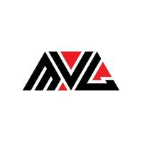 design del logo della lettera del triangolo mvl con forma triangolare. Monogramma di design del logo del triangolo mvl. modello di logo vettoriale triangolo mvl con colore rosso. logo triangolare mvl logo semplice, elegante e lussuoso. mvl