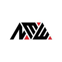 design del logo della lettera triangolo nmw con forma triangolare. monogramma di design del logo del triangolo nmw. modello di logo vettoriale triangolo nmw con colore rosso. logo triangolare nmw logo semplice, elegante e lussuoso. nmw