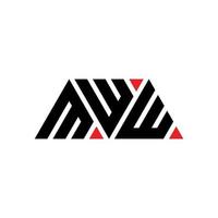 mww triangolo logo lettera design con forma triangolare. monogramma di design del logo del triangolo mww. modello di logo vettoriale triangolo mww con colore rosso. logo triangolare mww logo semplice, elegante e lussuoso. mww