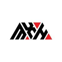design del logo della lettera del triangolo mxh con forma triangolare. monogramma di design del logo del triangolo mxh. modello di logo vettoriale triangolo mxh con colore rosso. logo triangolare mxh logo semplice, elegante e lussuoso. mxh