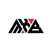 design del logo della lettera triangolare mxb con forma triangolare. monogramma di design del logo del triangolo mxb. modello di logo vettoriale triangolo mxb con colore rosso. logo triangolare mxb logo semplice, elegante e lussuoso. mxb